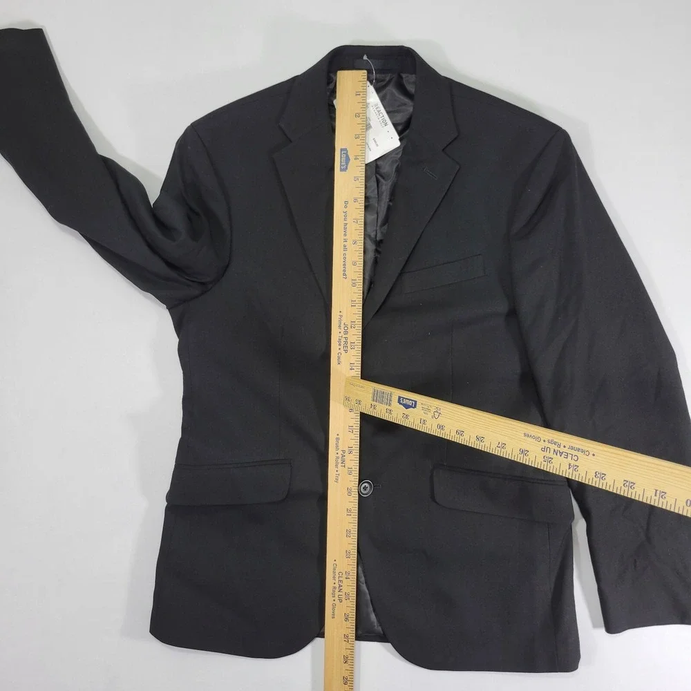 Kenneth Cole Reaction Men's‎ Sport Coat Blazer Two Button Black Techni-Cole 38S